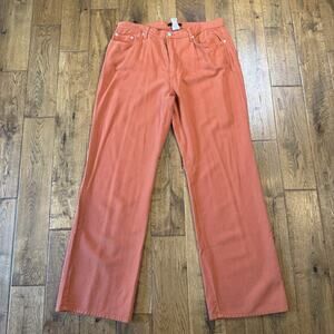 Karen Kane Lifestyle Women’s Rust Orange Denim Lyocell High Rise Pants Size 16